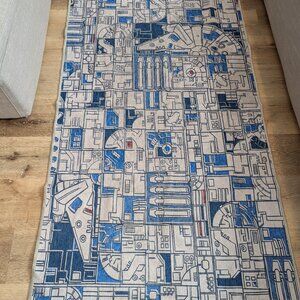 Star Wars Ruggable - 3 x 5 - Smugglers Geo R2D2 Blue - Topper Only